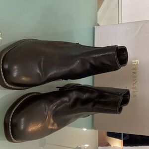 Franco Sarto Dark Leather Ankle Boots